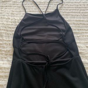 Lulus Strappy Back Long Black Dress Size Medium